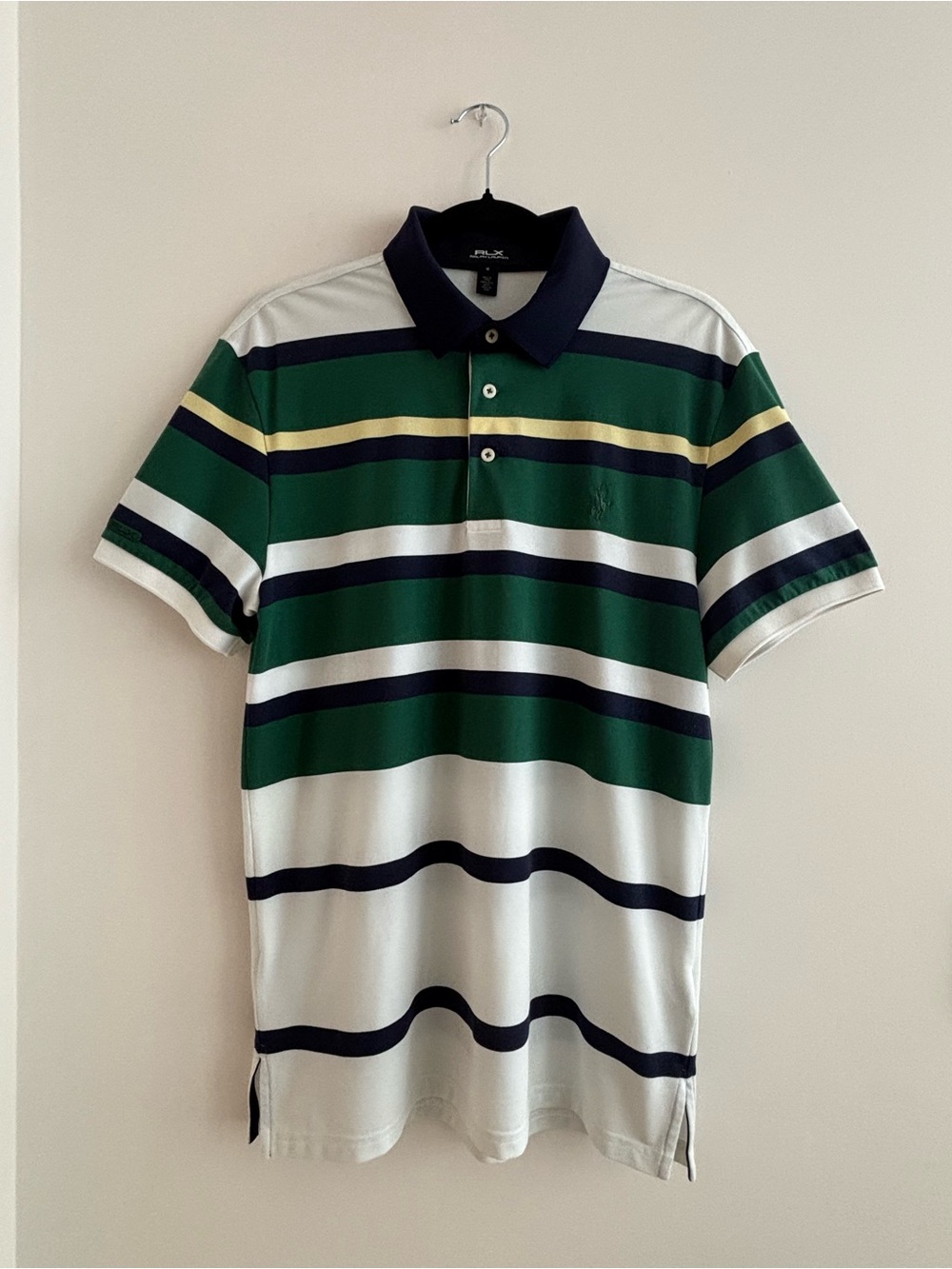 RLX Ralph Lauren  Tailored-Fit Performance Polo Shirt Green Multi Size M